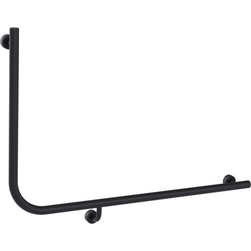 Grab Rail Linear Toilet Assist 960mm x 600mm Matte Black Right Hand [287819]