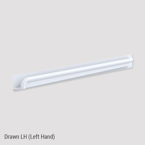 Grab Rail Anti Ligature Horizontal 1200mm Antimicrobial White Left Hand [287406]