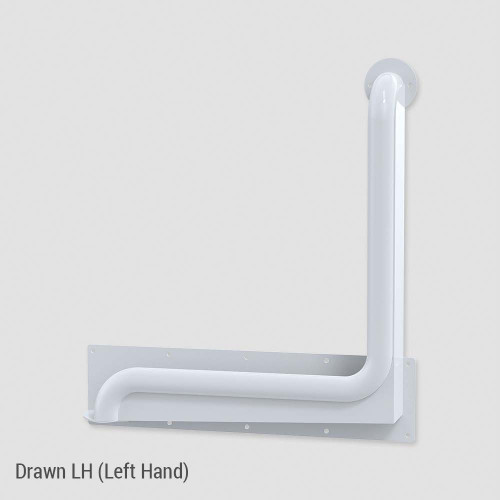 Grab Rail Anti Ligature Toilet Assist 450mm x 450mm Antimicrobial White Left Hand [287462]