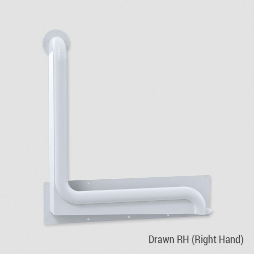 Grab Rail Anti Ligature Toilet Assist 450mm x 450mm Antimicrobial White Right Hand [287457]