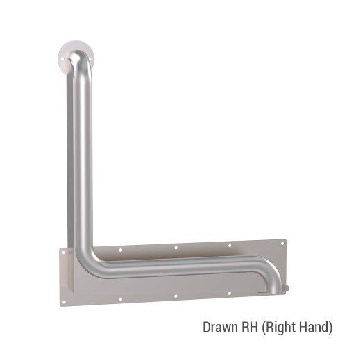 Grab Rail Anti Ligature Toilet Assist 450mm x 450mm Right Hand Brushed Stainless Steel [287464]