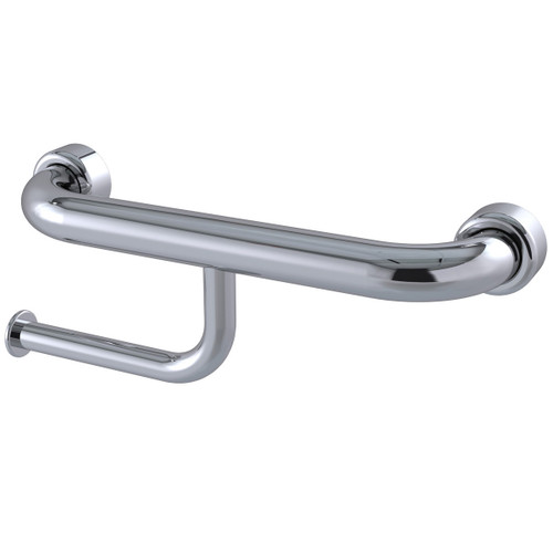 Grab Rail Hygenic Seal Straight 300mm with Toilet Roll Holder Polish Supreme Right Hand [287573]