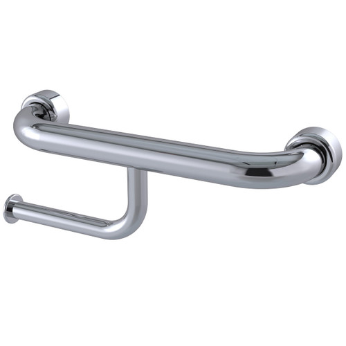 Grab Rail Hygenic Seal Straight 300mm with -Toilet Roll Holder Polish Supreme Right Hand [287573]