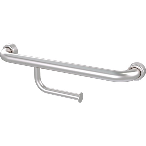 Grab Rail Hygenic Seal Straight 450mm with -Toilet Roll Holder Brushed Stainless Left Hand [287427]