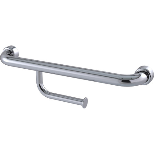 Grab Rail Hygenic Seal Straight 450mm with Toilet Roll Holder Polish Supreme Left Hand [287453]