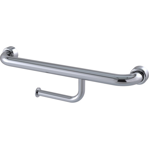 Grab Rail Hygenic Seal Straight 450mm with Toilet Roll Holder Polish Supreme Right Hand [287445]