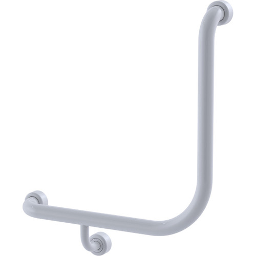 Grab Rail Hygenic Seal Toilet Assist 450mm x 450mm at 90 degree Ambulant Antimicrobial White Left Hand [287448]