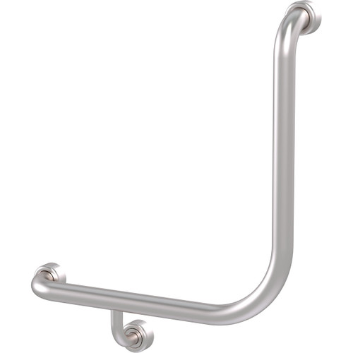 Grab Rail Hygenic Seal Toilet Assist 450mm x 450mm @ 90 degree Ambulant Brushed Stainless Left Hand [287384]