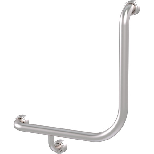 Grab Rail Hygenic Seal Toilet Assist 450mm x 450mm at 90 degree Ambulant Brushed Stainless Left Hand [287384]