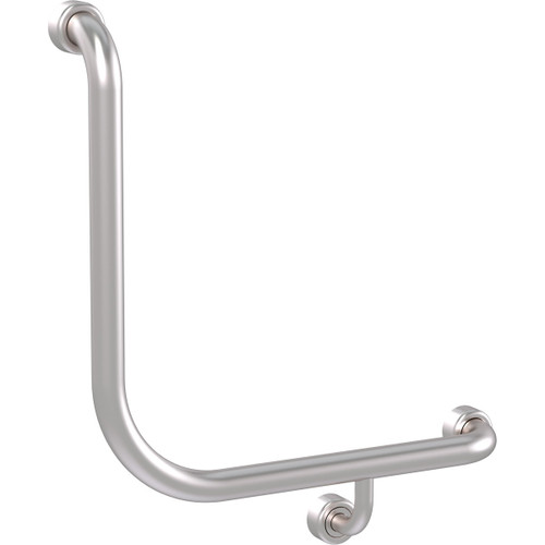 Grab Rail Hygenic Seal Toilet Assist 450mm x 450mm at 90 degree Ambulant Brushed Stainless Right Hand [287389]