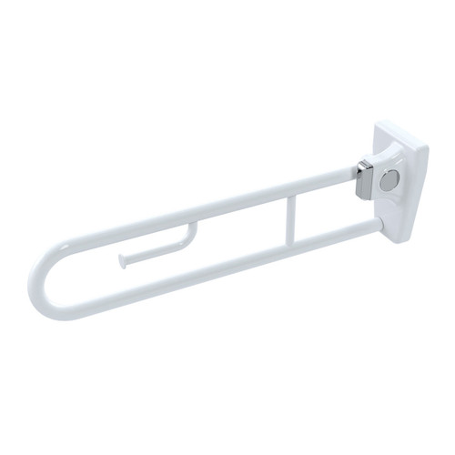 Grab Rail Tiltlock 850mm Antimicrobial White Right Hand (with Toilet Roll Holder) [287400]