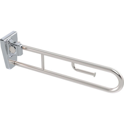 Grab Rail Tiltlock 850mm Brushed Stainless Left Hand (with welded Toilet Roll Holder) [287410]