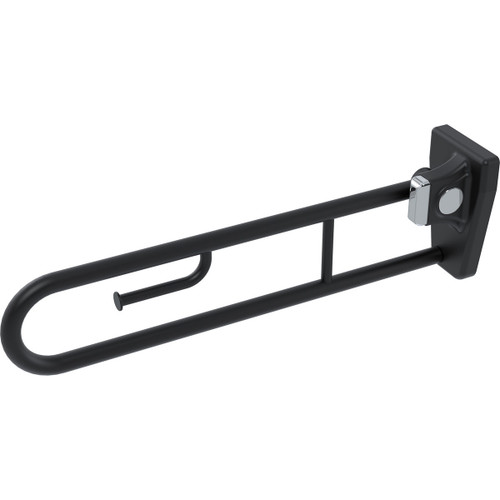 Grab Rail Tiltlock 850mm Matte Black Right Hand (with welded Toilet Roll Holder) [287498]