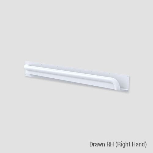 Grab Rail Anti Ligature Horizontal  900mm Antimicrobial White Right Hand [287760]