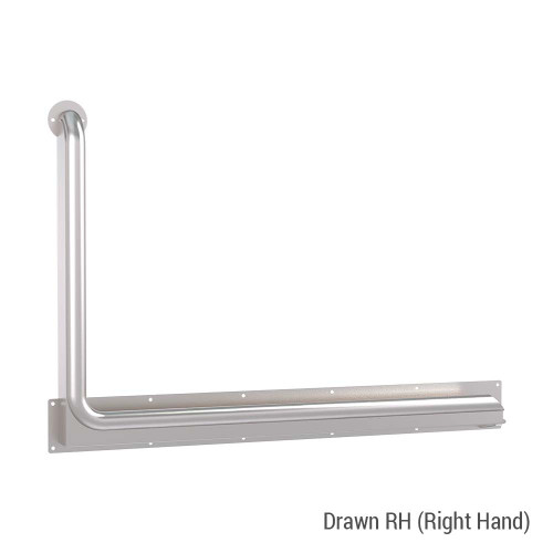 Grab Rail Anti Ligature Toilet Assist 960mm x 600mm Brushed Stainless Steel Right hand [287774]