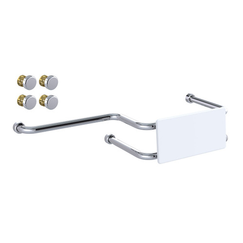 Backrest Wall Mounted with 450mm side extension Hygenic Seal Polish Supreme (Hideaway Mount) [287942]