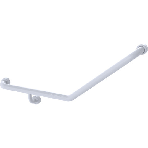 Grab Rail Hygenic Seal Toilet Assist 450mm x 450mm angled 140 degree Antimicrobial White Left Hand [287964]