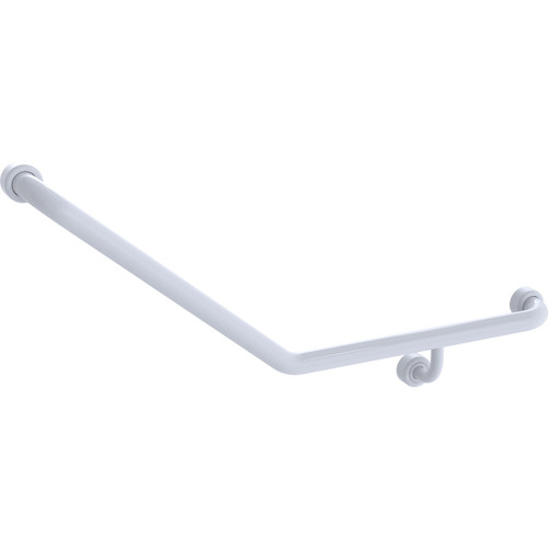 Grab Rail Hygenic Seal Toilet Assist 450mm x 450mm angled 140 degree Antimicrobial White Right Hand [287998]