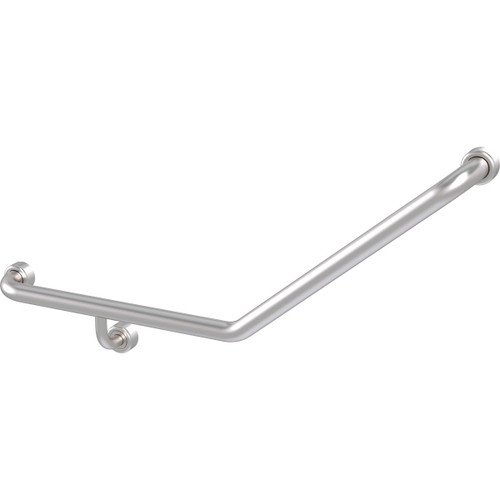 Grab Rail Hygenic Seal Toilet Assist 450mm x 450mm angled 140 degree Brushed Stainless Left Hand [287975]