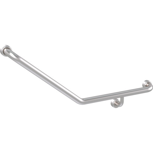 Grab Rail Hygenic Seal Toilet Assist 450mm x 450mm angled 140 degree Brushed Stainless Right Hand [287977]