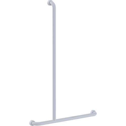 Grab Rail Hygenic Seal Inverted T 700mm x 1100mm Left Hand Antimicrobial White [287996]