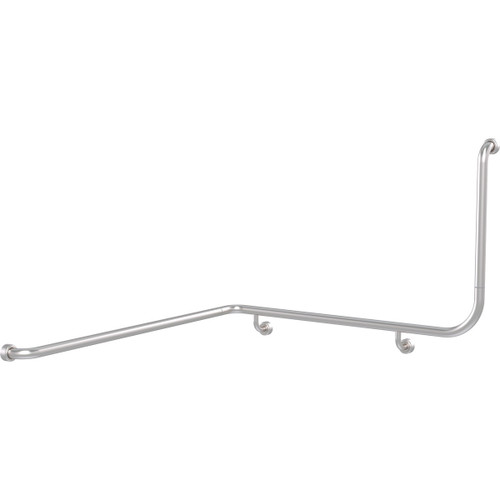 Grab Rail Hygenic Seal Toilet Assist "Corner" 1110mm x1030mm x 600mm Brushed Stainless Left Hand [288051]