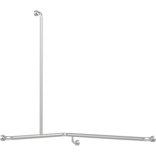 Grab Rail Hygenic Seal Shower Recess 760mm x 1000mm x 1100mm Corner Brushed Stainless Left Hand [288230]