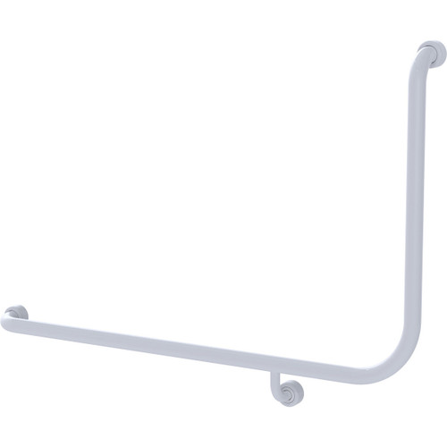 Grab Rail Hygenic Seal Toilet Assist 960mm x 600mm Antimicobial White Left Hand [288046]