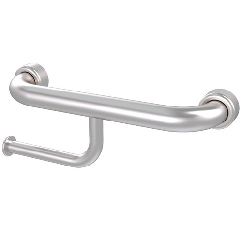 Grab Rail Hygenic Seal Straight 300mm with Toilet Roll Holder Brushed Stainless Right Hand [288319]