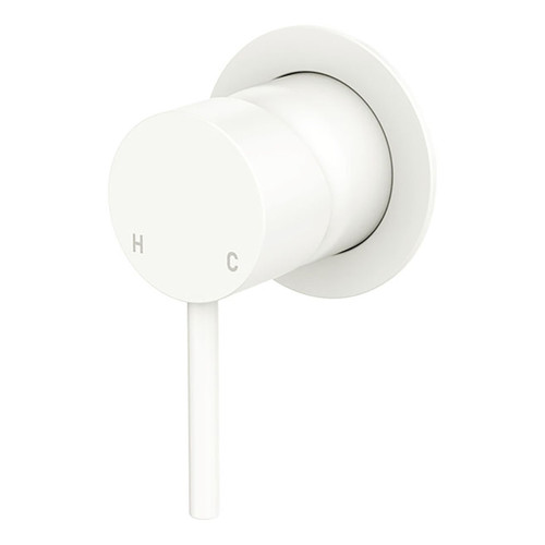 Kaya Wall Mixer Small Round Plate Matte White [294491]
