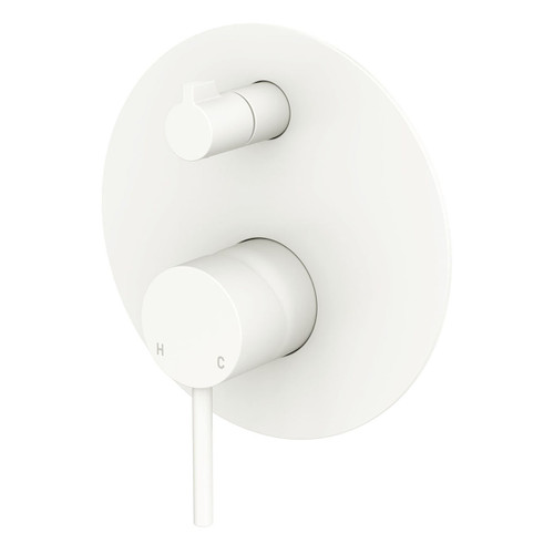Kaya Diverter Mixer Large Round Plate Matte White [294413]