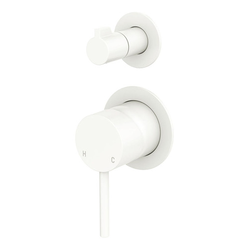 Kaya Diverter Mixer Small Round Plate Matte White [294320]