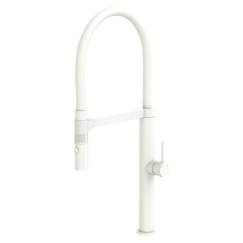 Kaya Pull Down Sink Mixer 230mm White Hose Matte White [294468]