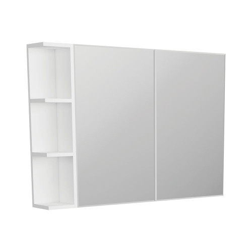 Mirror Cabinet Bevel Edge 1050 x 720 x 150mm 1 x Side Shelf Gloss White [294227]