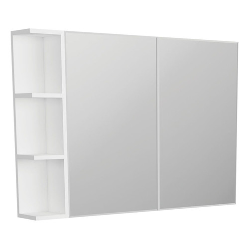 Mirror Cabinet Bevel Edge 1050 x 720 x 150mm 1 x Side Shelf Gloss White [294227]