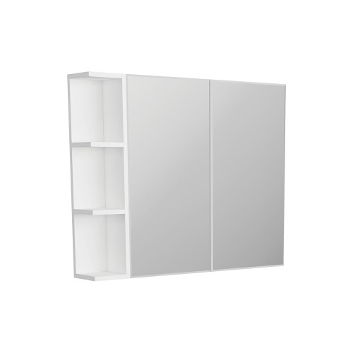 Mirror Cabinet Bevel Edge 900 x 720 x 150mm 1 x Side Shelf Gloss White [294490]