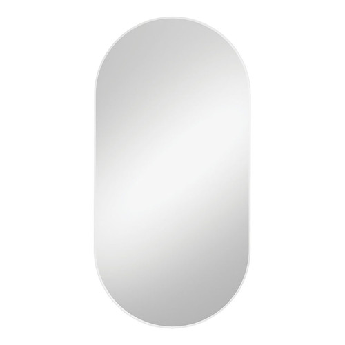 Empire Framed Pill Shape Mirror 600 x 1200mm Matte White [294345]