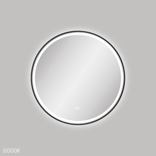 Reba LED Framed Round Mirror with Dimming Sensor & Demister 700mm Diameter Matte Black [294433]