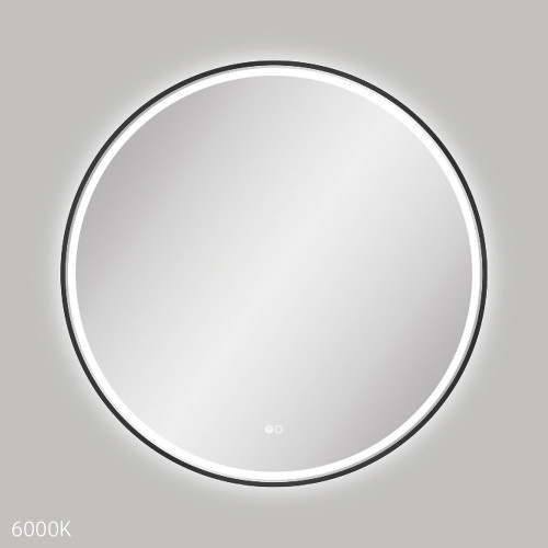 Reba LED Framed Round Mirror with Dimming Sensor & Demister 900mm Diameter Matte Black [294348]