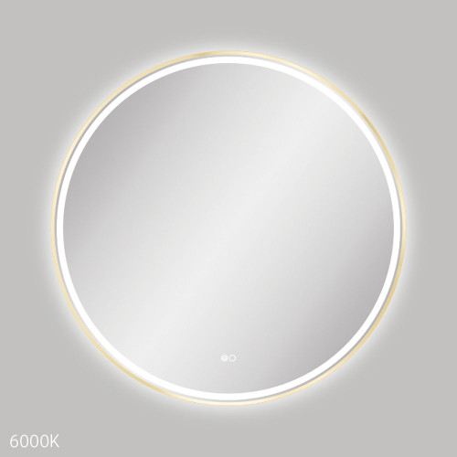 Reba LED Framed Round Mirror with Dimming Sensor & Demister 900mm Diameter Urban Brass [294435]