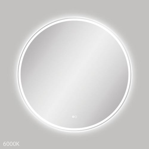 Reba LED Framed Round Mirror with Dimming Sensor & Demister 900mm Diameter Matte White [294304]