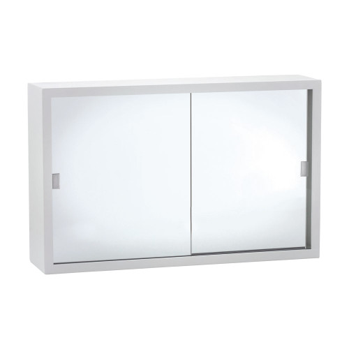 Metal Cabinet 600mm with Acrylic Mirror Doors 381 x 601mm Bright White [294223]