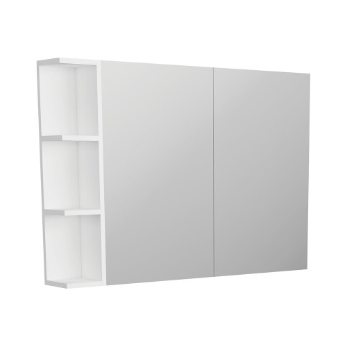 Mirror Cabinet Pencil Edge 1050 x 720 x 150mm 1 x Side Shelf Gloss White [294217]