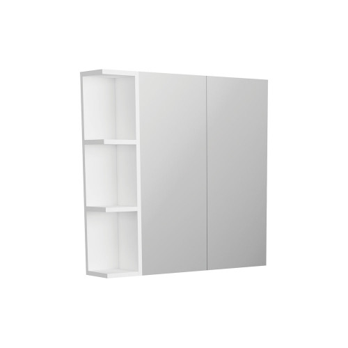 Mirror Cabinet Pencil Edge 750 x x 720 x 150mm 1 x Side Shelf Gloss White [294419]