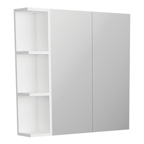 Mirror Cabinet Pencil Edge 750 x x 720 x 150mm 1 x Side Shelf Gloss White [294419]