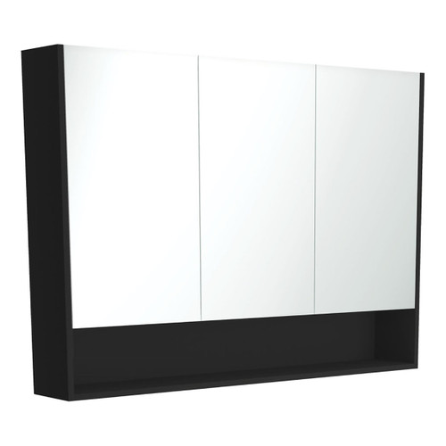 Mirror Cabinet 1200MM with Display Shelf, Satin Black [294420]