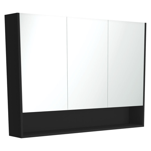 Mirror Cabinet 1200MM with Display Shelf, Satin Black [294420]