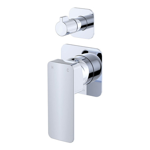 Tono Wall Diverter Mixer Small Square Plate Chrome [294407]