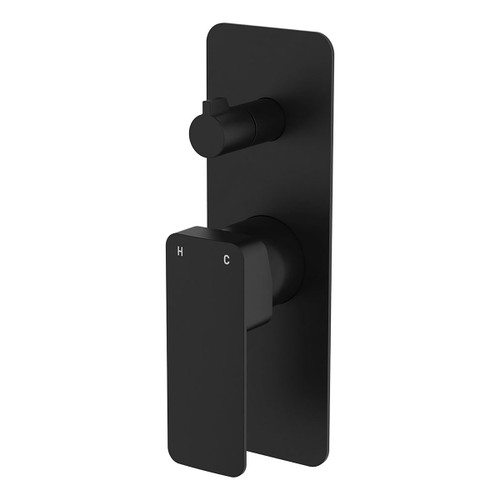 Tono Wall Diverter Mixer Large Rectangular Plate Matte Black [294404]