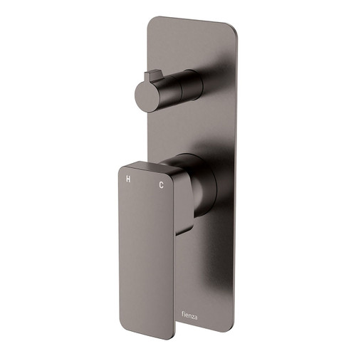 Tono Wall Diverter Mixer Large Rectangular Plate Gunmetal [294410]